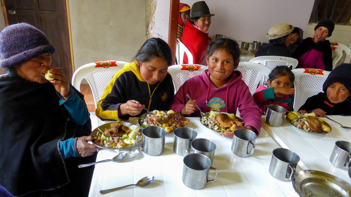 Armenspeisung in Pilahuin, Ecuador