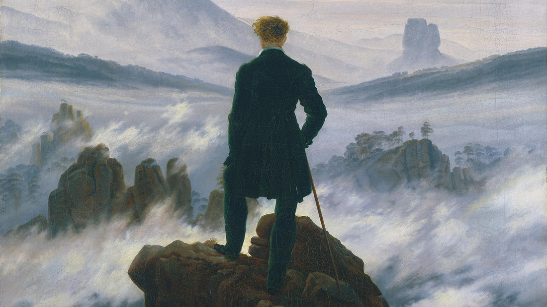 "Wanderer über dem Nebenmeer" von Caspar David Friedrich
