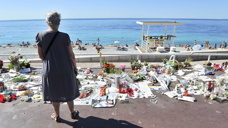 Gedenken an die Opfer des Terroranschlags auf der promenade des anglais in Nizza am 7. August 2016