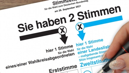 Wahlzettel zur Bundestagswahl