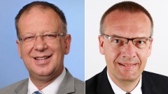 Propst Johann Schneider aus Halle/Saale (li.) und Oberkirchenrat Thomas Adomeit (r.) aus Oldenburg sind die Kandidaten für das Bischofsamt in Oldenburg. 