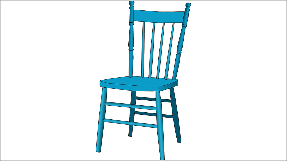 Illustration blauer Stuhl