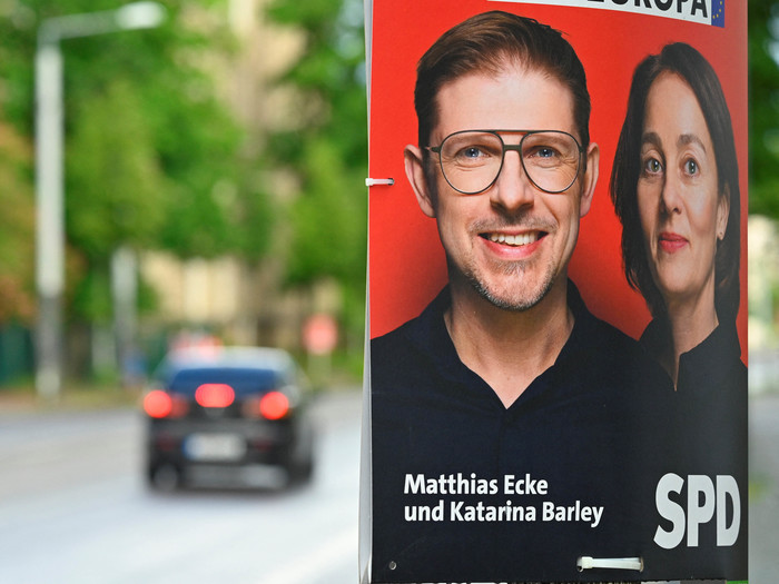 Wahlplakat der SPD für den Spitzenkandidaten Matthias Ecke