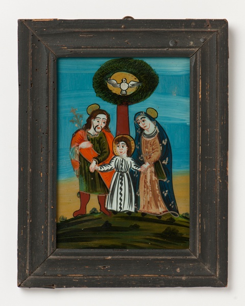 Heilige Familie, Hinterglasmalerei (erste Hälfte 19. Jahrhundert)