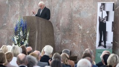 Bundespräsident Frank-Walter Steinmeier bei einem Festakt in der Paulskirche zum Gedenken des 50. Todestages von Fritz Bauer.