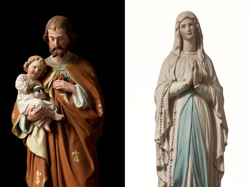 Heiliger Joseph mit Jesuskind (1900) und Maria von Lourdes (Anfang 20. Jahrhundert)