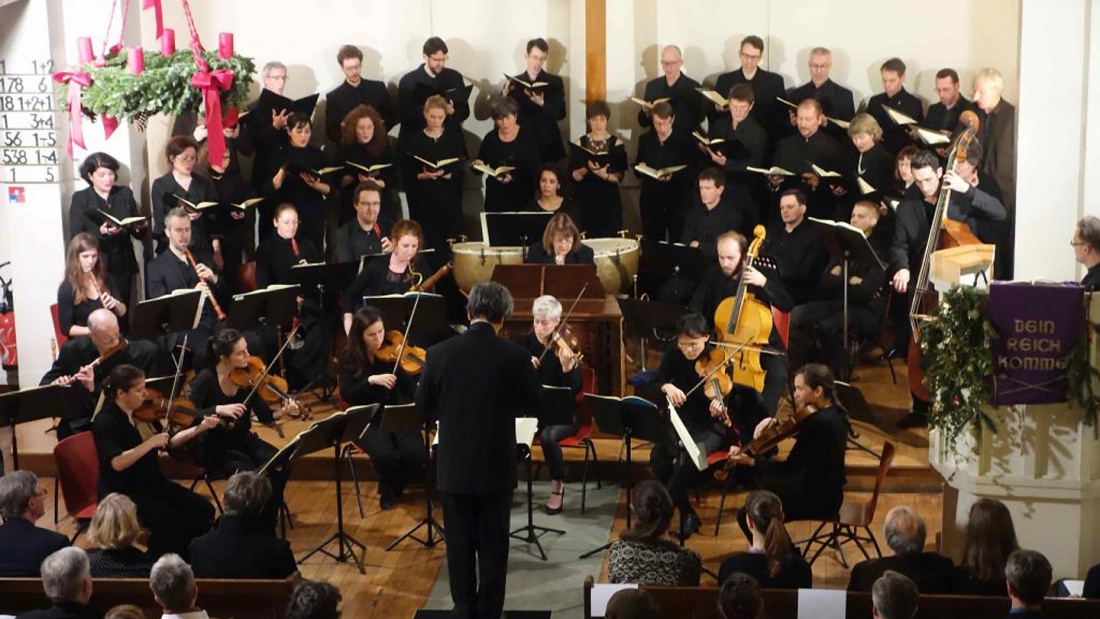 Kammerchor "Les Temperamens Variations" beim Weihnachtsoratorium in der Christuskirche Paris.