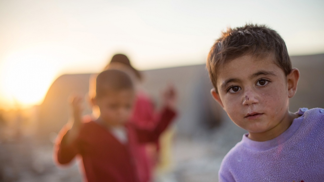 Flüchtlingskinder in dem Flüchtlingscamp Arin Mirxan 