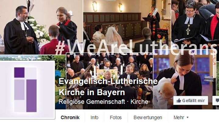 Screenshot der Facebookseite der Evangelisch-Lutherischen Kirche in Bayern.