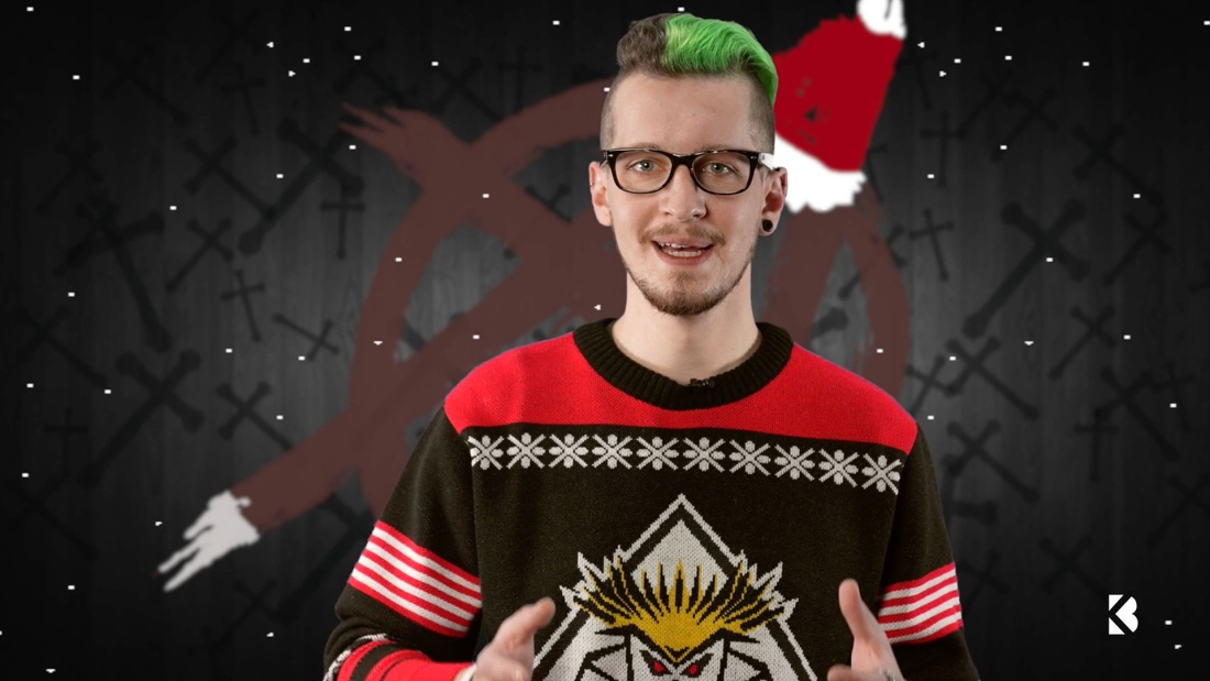 Max mit Weihnachtspullover