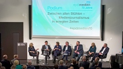 Podiumsdiskussion zur Feier zum 70. Jubiläum von epd medien.