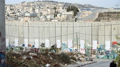 Ansicht auf die Seperationsmauer in Bethlehem