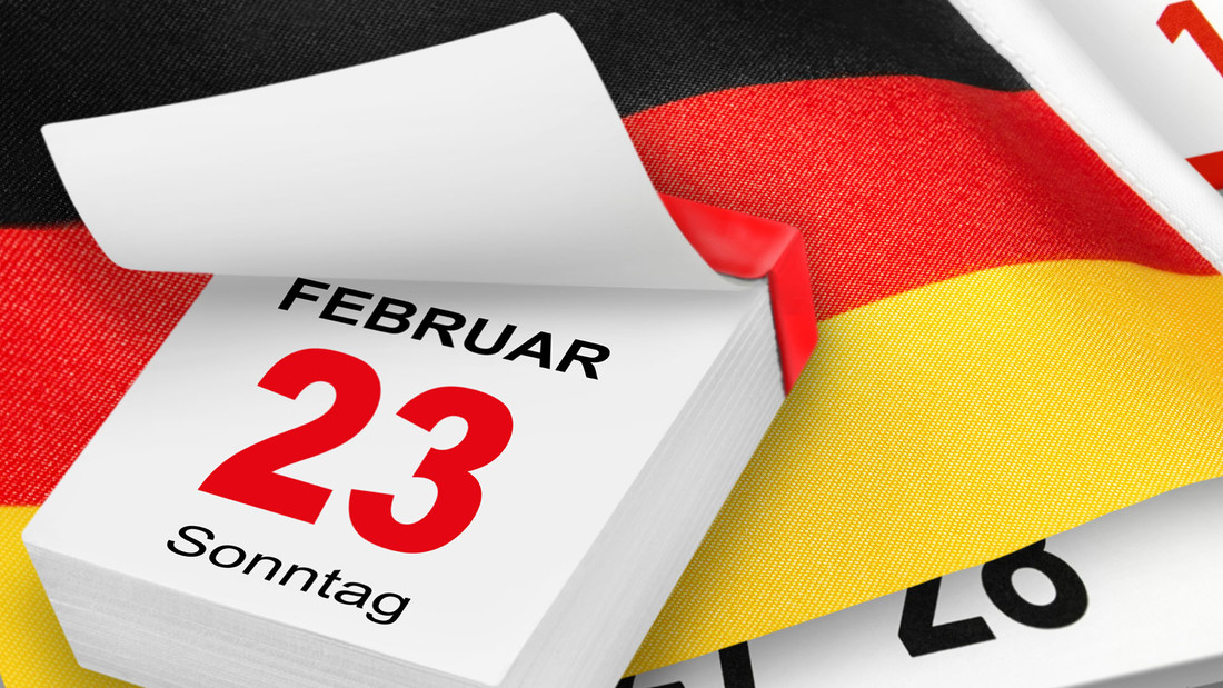 Ein deutscher Kalender zeigt Sonntag den 23.02.2025.