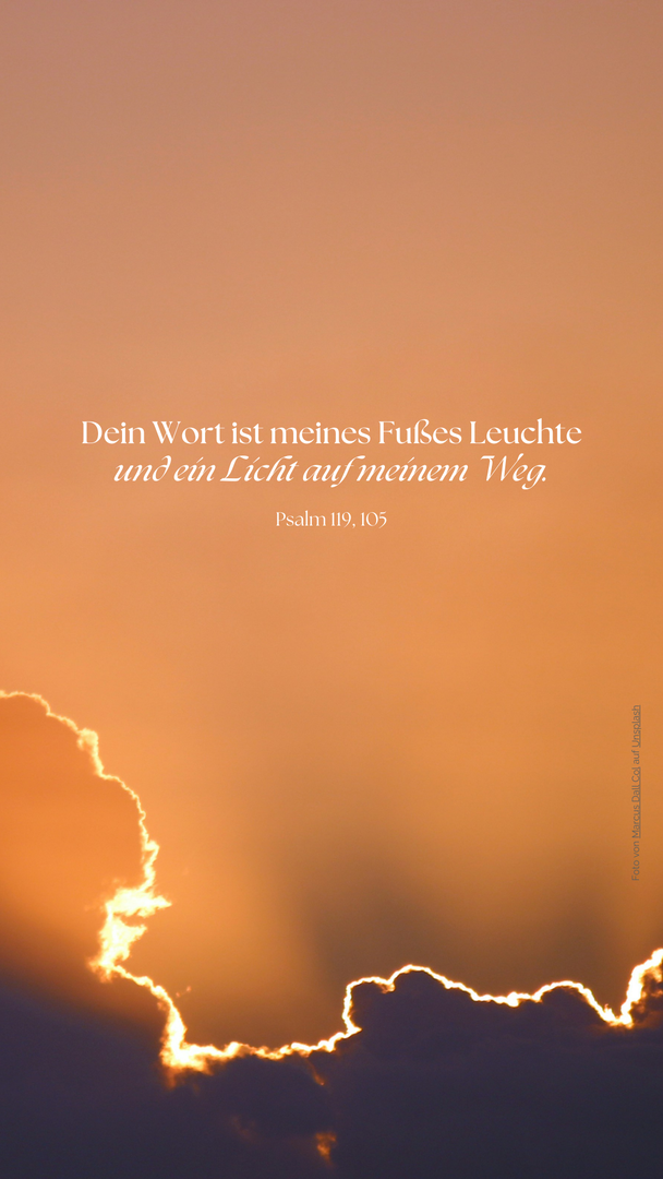 Landschaft mit Psalm 119, 105