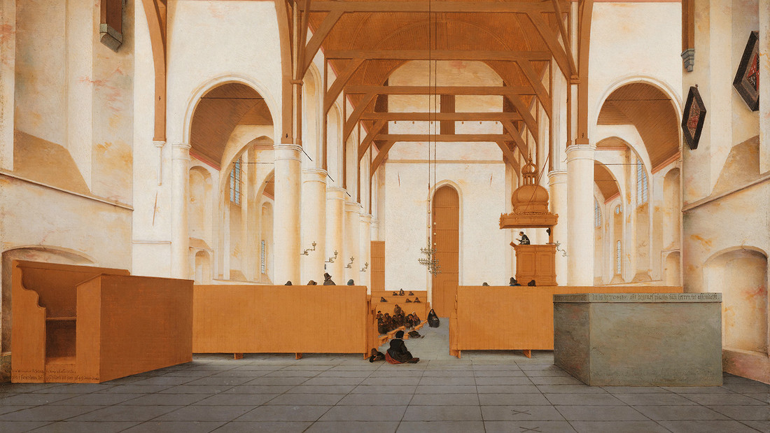 Pieter Saenredams "Sint-Odolphus Kerk in Assendelft" ist ein persönliches Bauwerk-Porträt
