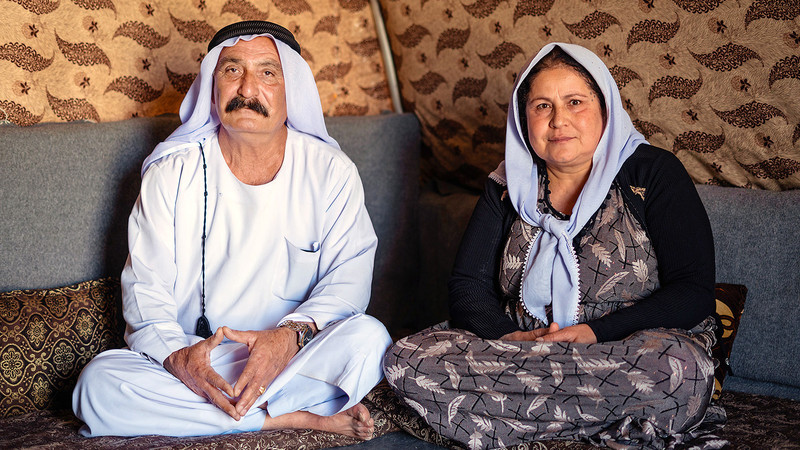 Naro Hasso und Mulhim Hussain (rechts) leben in einem Flüchtlingscamp in der Nähe der nordirakischen Stadt Dohuk 