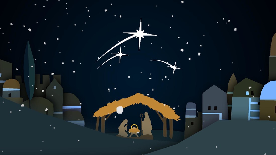 Illustration von Bethlehems Stall