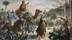 Der Einmarsch des Kalifen Omar 638 in Jerusalem