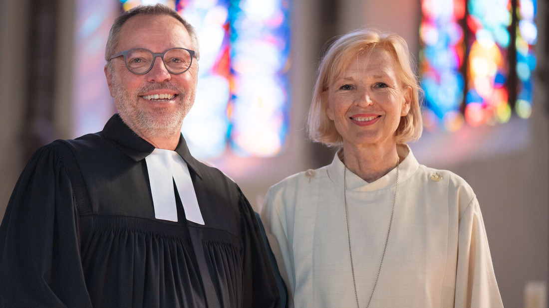 Pfarrer Stephan Claas und die katholische Pastoralreferentin Verena Maria Kitz