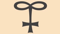 Glasmacherzeichen bestehend aus einem Kreuz und einem Unendlichkeitssymbol