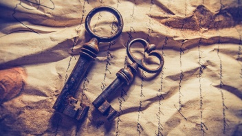 Paulus Schlüssel auf alten Briefen