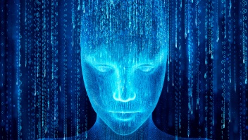 Fast menschlich? Künstliche Intelligenz als virtuelles Wesen, dargestellt in Binärcode