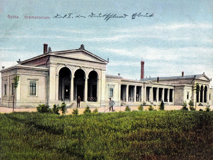 Foto aus dem Jahr 1935 zeigt das Krematorium in Gotha