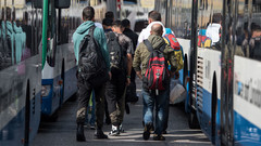 Flüchtlinge am Hauptbahnhof in München