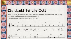 Kirchenlied "Nun danket alle Gott" im "Fränkischen Psalter".