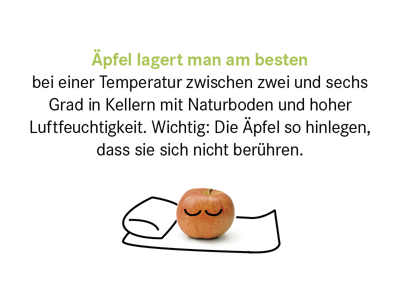 Apfel im Bett