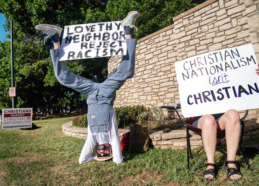 Protest gegen christlichen Nationalismus im texanischen Fort Worth