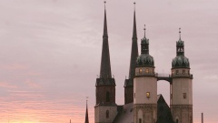 Die Marktkirche in Halle an der Saale in Sachsen-Anhalt.