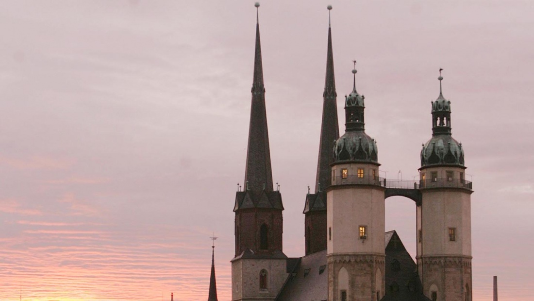 Die Marktkirche in Halle an der Saale in Sachsen-Anhalt.