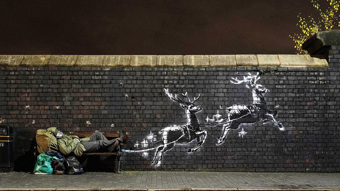 A Christmas Greeting from Ryan: ein Banksy in Birgmingham