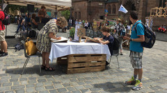 Klimabibelstand auf dem Kirchentag in Nürnberg