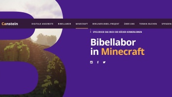 Bibellabor in Minecraft; Screenshot der von Canstein Bibelgesellschaft