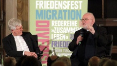 Heinrich Bedford-Strohm und Reinhard Marx bei den Augsburger Friedensgesprächen