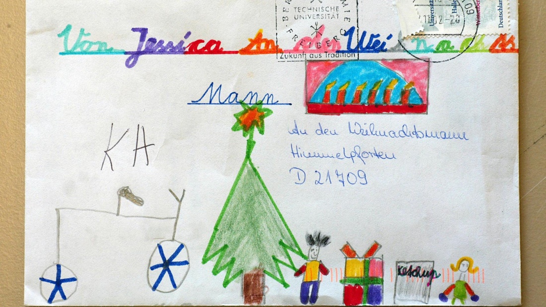 Brief eines Kindes an das Weihnachtsmannbüro in Himmelpforten bei Stade