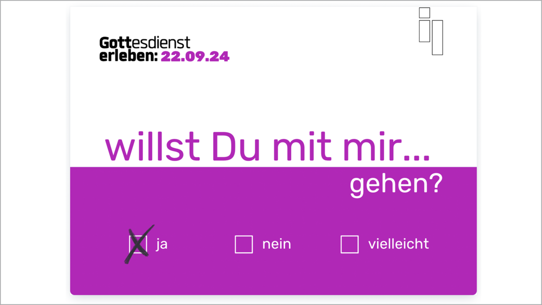 Einladungskarte für Gottesdienst am 22. September 2024