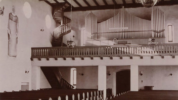 Der Kirchinnenraum 1939-1963 mit Wetzel-Orgel