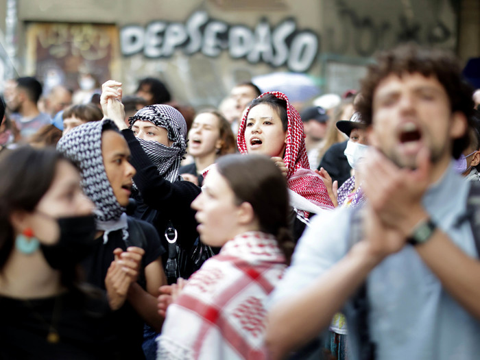 Propalästinensische Proteste an der Humboldt-Universität in Berlin