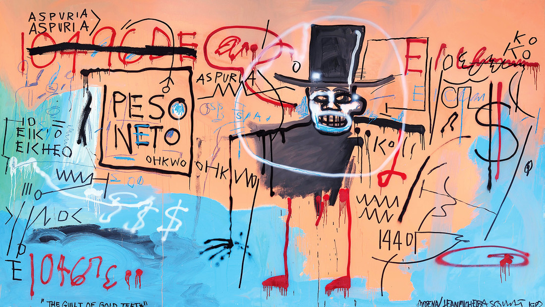 Jean-Michel Basquiat: The Guilt of Gold Teeth (1982): Der Herr mit Hut ist Baron Samedi, eine Art Türsteher des Todes im ­haitianischen Voodoo