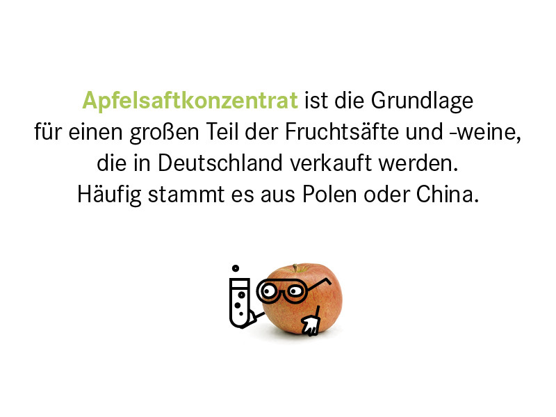 Apfel mit Reagenzglas