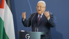 Palästinenserpräsident Mahmud Abbas beim Treffen mit Bundeskanzler Olaf Scholz