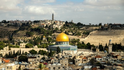 Jerusalem mit dem Felsendom im Vordergrund