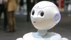 Humanoider Roboter "Pepper" auf der Messe CeBit in Hannover 2017