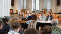 Auf einer Pressekonferenz in der St.-Thomas-Kirche am Mariannenplatz läutete die "Letzte Generation" ihre Proteste für mehr Klimaschutz in Berlin ein