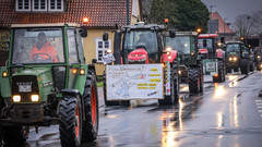 Landwirte demonstrieren mit Traktoren in Cottbus