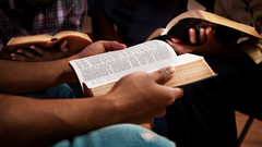Ein Mann liest Bibel