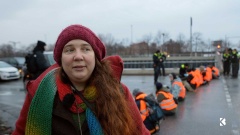 Sonja Manderbach, Aktivistin der "Letzten Generation" in Berlin. 